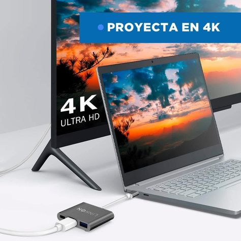 Hub Adaptador Usb Tipo C 3 en 1 Linkon Hdmi Para Mac Macbook-3