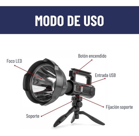 Linterna Largo Alcance Maxwell Recargable USB Impermeable-6