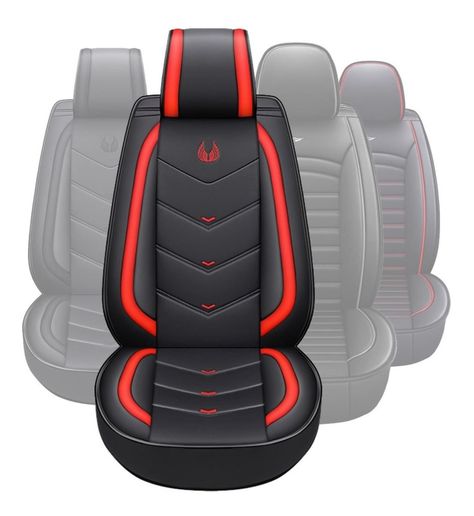 Funda Cubre Asiento Auto GrandPrix Ecocuero Premium Univers Negro/Rojo Negro/Rojo-0