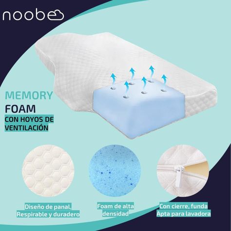 Almohada Viscoelastica Noobe Memory Foam Cervical-4