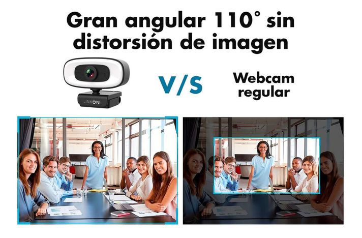 Webcam Camara Web 2K Aro de Luz Microfono Tripode CubreLente-3