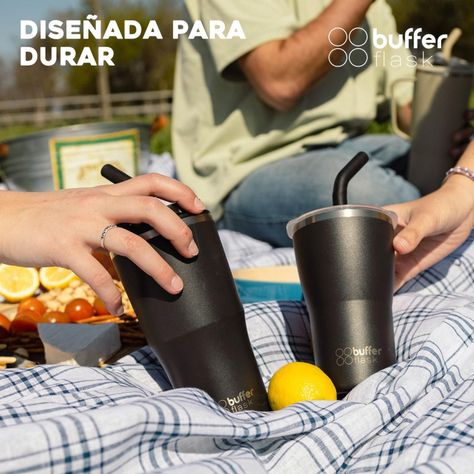 Vaso Termico Agua Cafe 600ml Buffer Acero Inox +Tapas-5