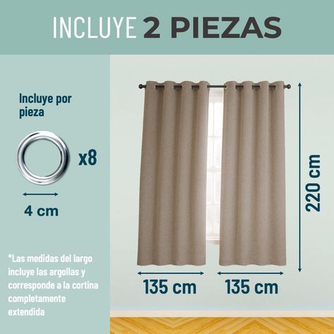 Cortina Blackout 100% 135x220cm Tipo Gamuza Casatua Set de 2-4