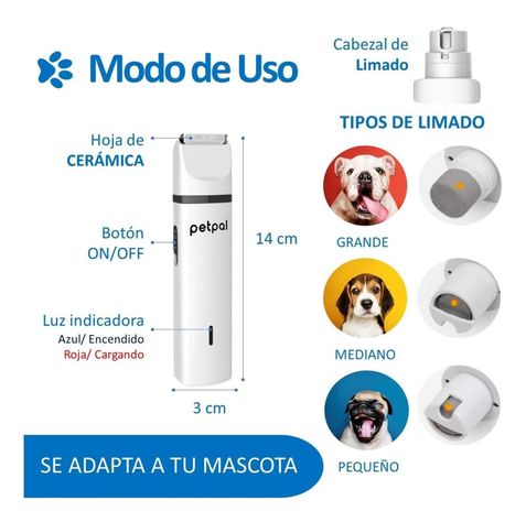 Corta Uñas Corta Pelo Para Perro Gato Set Belleza Recargable-4