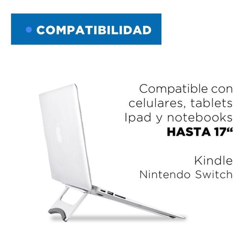 Soporte Base Alzador Aluminio Para Macbook Notebook 10 a 17"-5