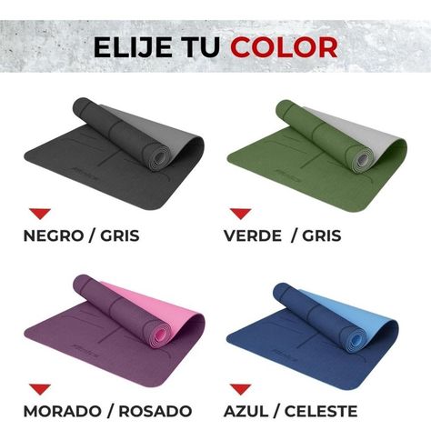Mat Yoga Colchoneta Eco 8mm Doble Color Guías +Bolso +Correa-5