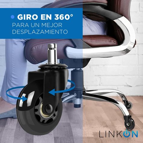 Ruedas Para Silla Escritorio Tipo Roller Set X5 Universales-3