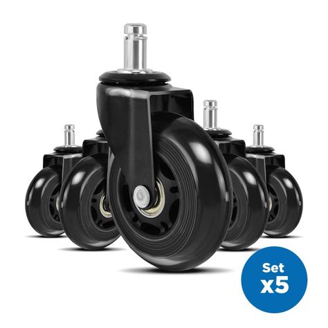 Ruedas Para Silla Escritorio Tipo Roller Set X5 Universales-0