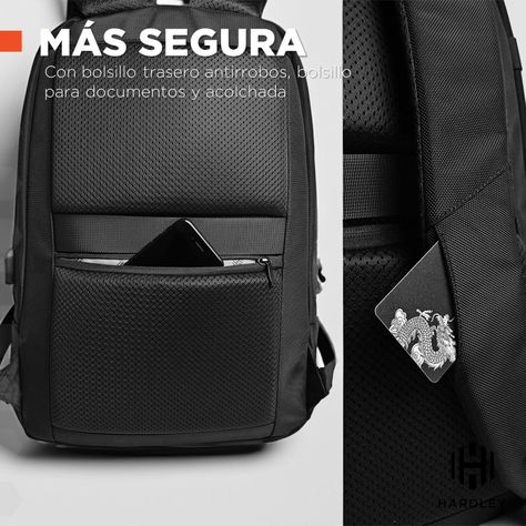 Mochila Notebook Antirrobo Hardley Impermeable Tela Balistic-3