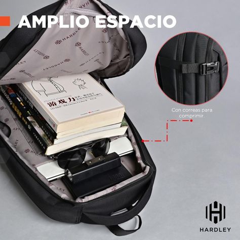 Mochila Notebook Antirrobo Hardley Impermeable Tela Balistic-5