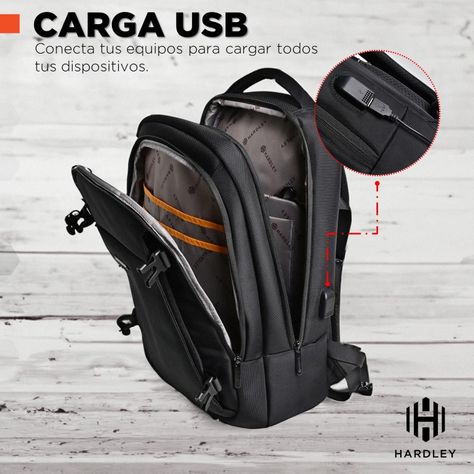 Mochila Notebook Antirrobo Hardley Impermeable Tela Balistic-4