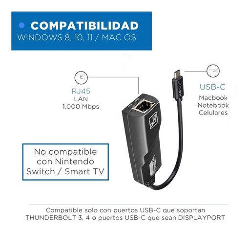 Adaptador USB-C A Rj45 Linkon-4
