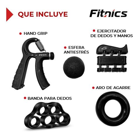 Set Hand Grip Ejercitador Manos y Antebrazo Fitnics 10-60 Kg-1