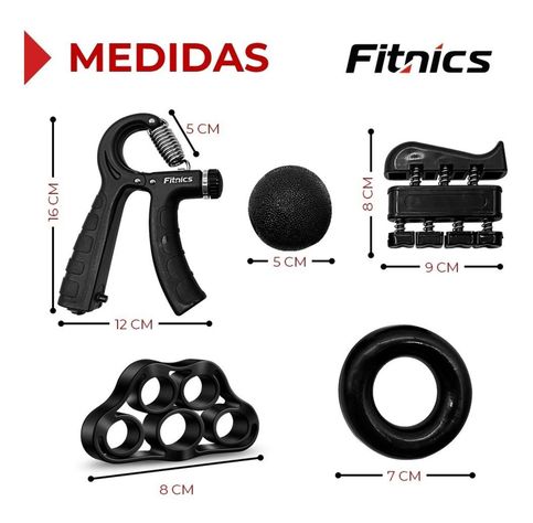 Set Hand Grip Ejercitador Manos y Antebrazo Fitnics 10-60 Kg-8