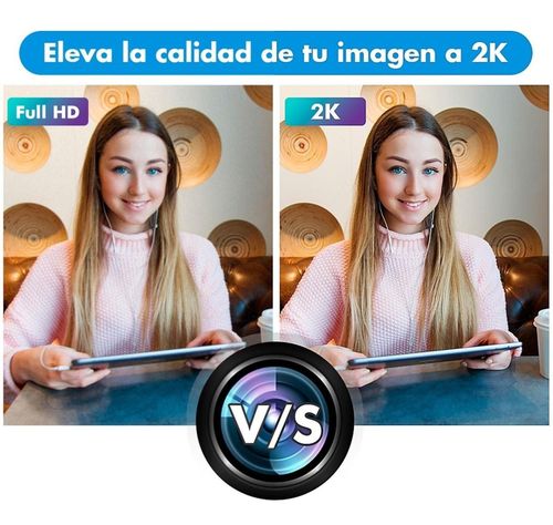 Webcam Camara Web 2K 1440p USB Microfono Tripode Cubre Lente-2