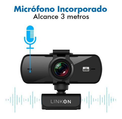 Webcam Camara Web 2K 1440p USB Microfono Tripode Cubre Lente-4