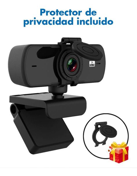 Webcam Camara Web 2K 1440p USB Microfono Tripode Cubre Lente-8