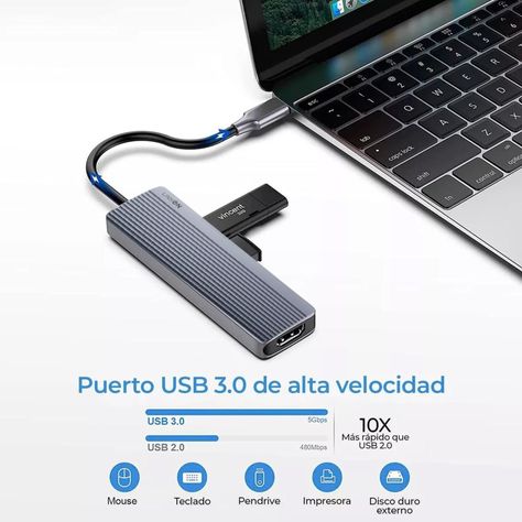 Hub Adaptador Usb Tipo C 6 En 1 Para Mac Macbook Windows-1