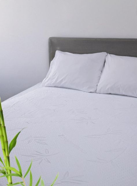 Cubre Colchon Protector Impermeable Bambú blanco-0