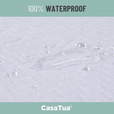 Cubre Colchon Protector Impermeable Bambú blanco-2