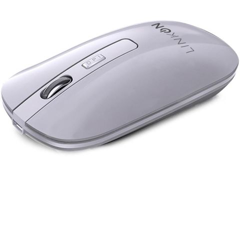 Mouse Inalambrico Dual Bluetooth USB Recargable Mac Windows blanco-0