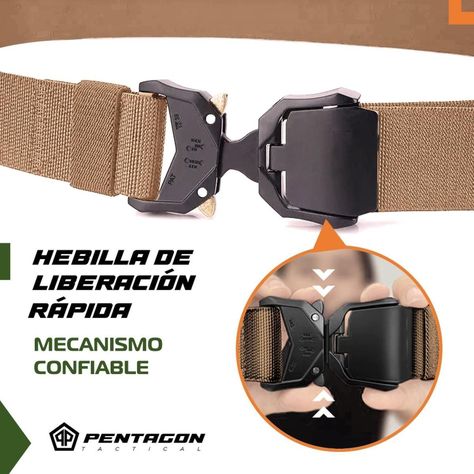 Cinturon Tactico Militar Pentagon Outdoor Hebilla Airsoft Tamaño Único beige-1