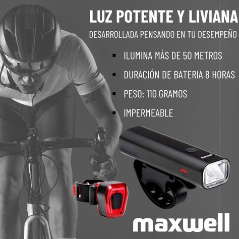 Luz Bicicleta Set Delantera Trasera Usb Maxwell Impermeable-1