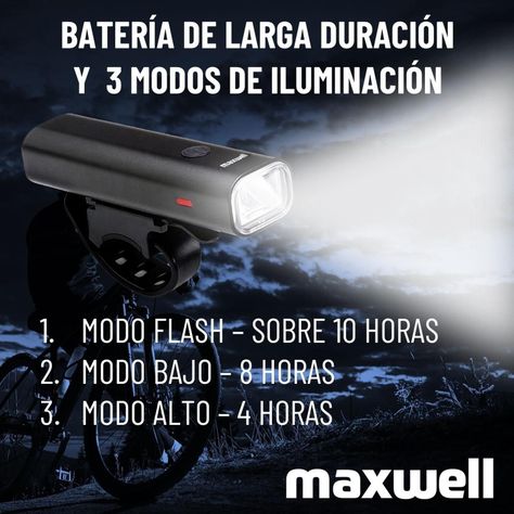 Luz Bicicleta Set Delantera Trasera Usb Maxwell Impermeable-3
