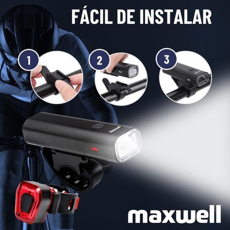 Luz Bicicleta Set Delantera Trasera Usb Maxwell Impermeable-4