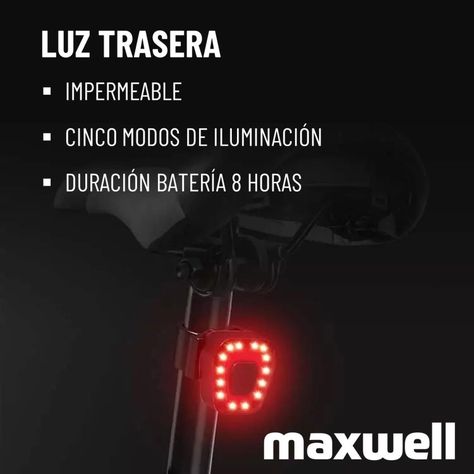 Luz Bicicleta Set Delantera Trasera Usb Maxwell Impermeable-5