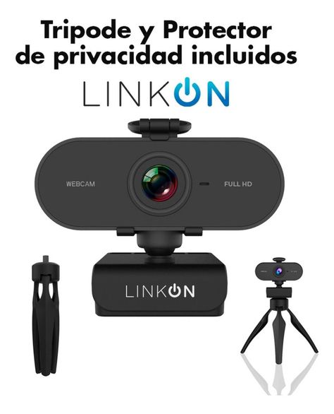 Webcam Camara Web FullHD 1080p USB Microfono Tripode-2