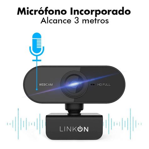 Webcam Camara Web FullHD 1080p USB Microfono Tripode-4
