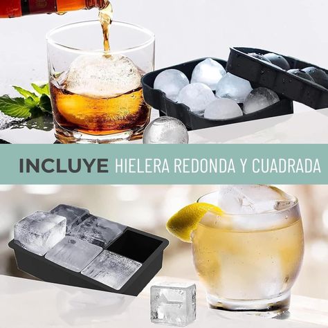 Cubetera Molde Silicona Cubetas Hielo Cuadrado Circular x2-1