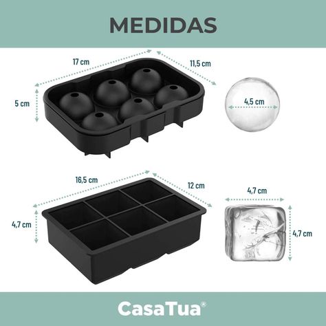 Cubetera Molde Silicona Cubetas Hielo Cuadrado Circular x2-7