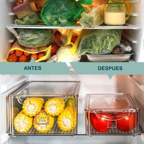 Organizador Refrigerador Cocina Contenedores Con Tapa Set 4-3