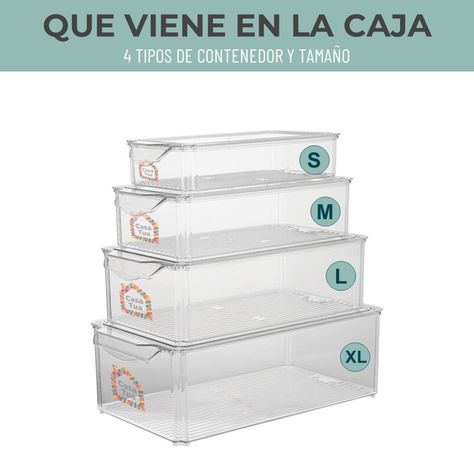 Organizador Refrigerador Cocina Contenedores Con Tapa Set 4-6