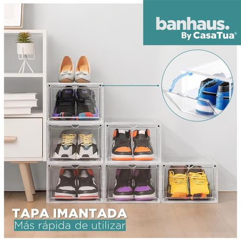 Caja Organizadora De Zapatos Set X2 Banhaus Apilable Premium-4
