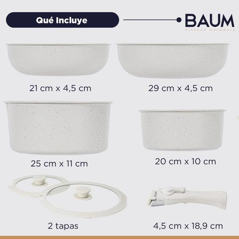 Olla Bateria de Cocina Ceramica Baum 6 Piezas Antiadherente-3
