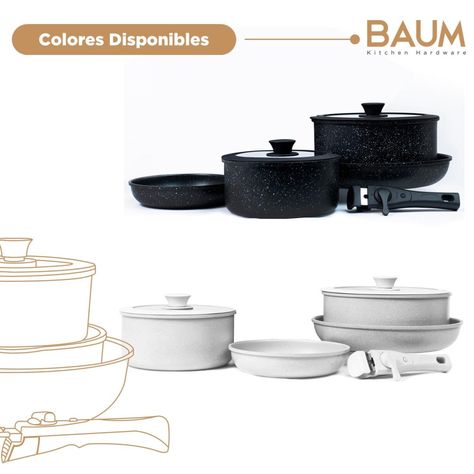 Olla Bateria de Cocina Ceramica Baum 6 Piezas Antiadherente-8