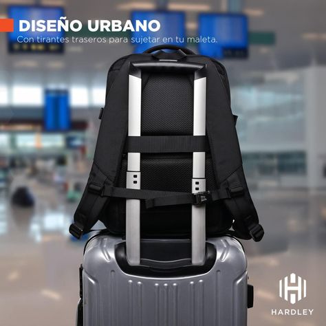 Mochila Notebook Hardley Viaje Avion Impermeable Antirrobo-2