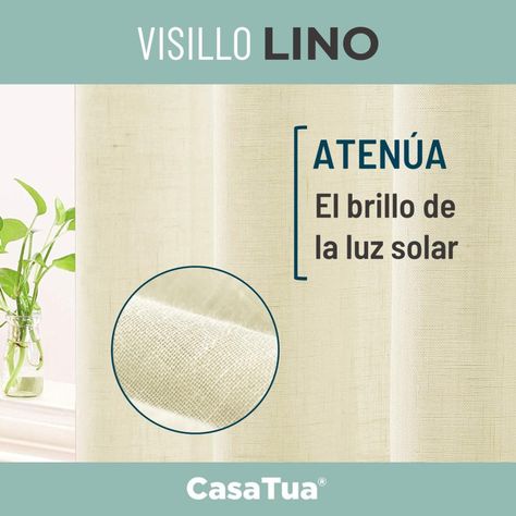 Cortina Velo Visillo 2 Paños 140x220cm Textura Lino Casatua-3