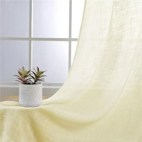 Cortina Velo Visillo 2 Paños 140x220cm Textura Lino Casatua-5