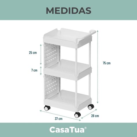 Carro Carrito Organizador con Ruedas Multiuso Cocina CasaTua-4