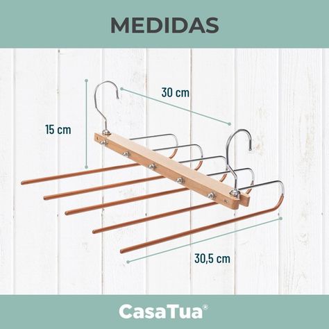 Colgador de Pantalones Ropa Ganchos 5 en 1 Antideslizante-6