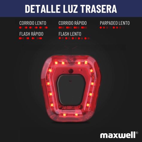 Luz Bicicleta Set Delantera +Trasera Usb Impermeable Maxwell-7
