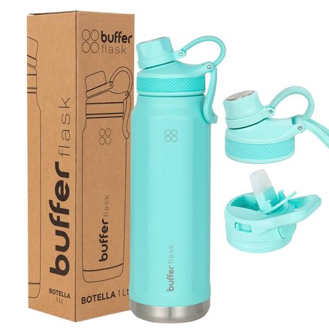 Botella Termica Agua Acero Inoxidable Buffer 1L +Tapas-0