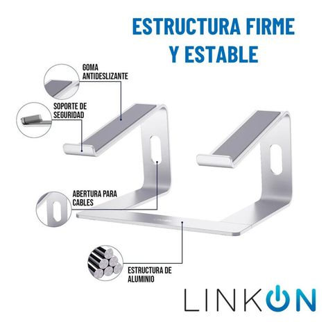 Soporte Notebook Base Aluminio Mac Macbook Notebook Linkon-5