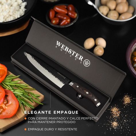 Cuchillo Acero Premium Parrillero Cocina Chef Asado Martillado Silver-3