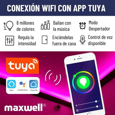 Tira Cinta Luces Led Rgb Wifi 10 Mt Total App Tuya +Conector-1