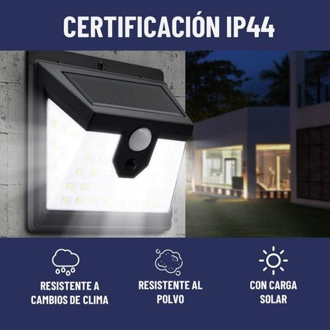 Foco Reflector Solar Maxwell Led Exterior Pared Luz Fria-1